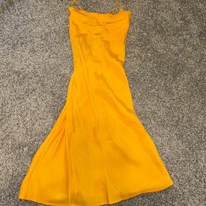 Flowy light orange dress long